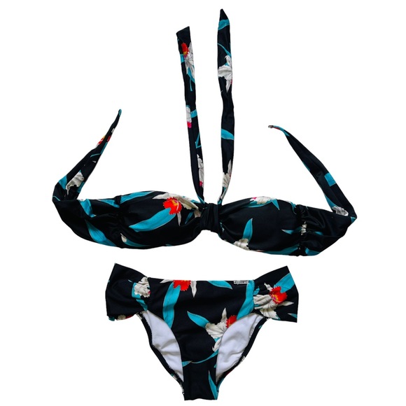 Billabong Black blue red and white colors 2 pcs Bikini set Size 10 - Picture 6 of 8